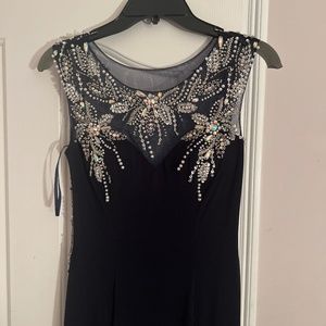 Navy elegant evening gown